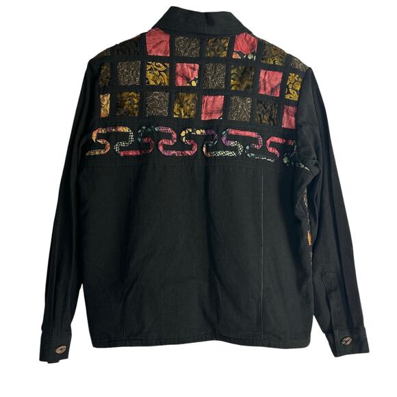 Yak Magik Medium‎ Cotton Blend Boho Beaded Sequined Embroidered Mix Media Jacket - Picture 2 of 7
